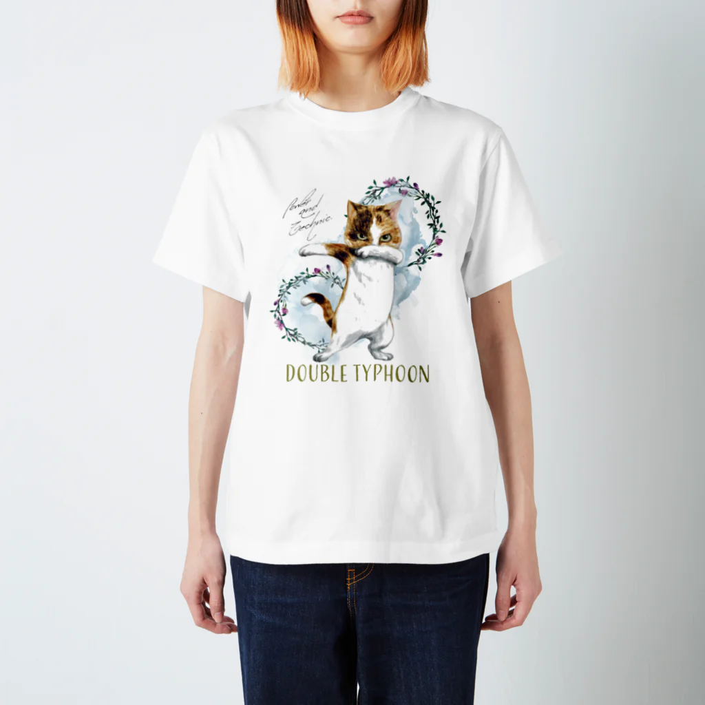 ねこのTシャツやさんのDouble Typhoon スタンダードTシャツ