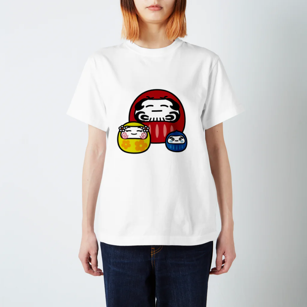 sainome-shopのだるまのだいちゃんファミリースリーショット スタンダードTシャツ