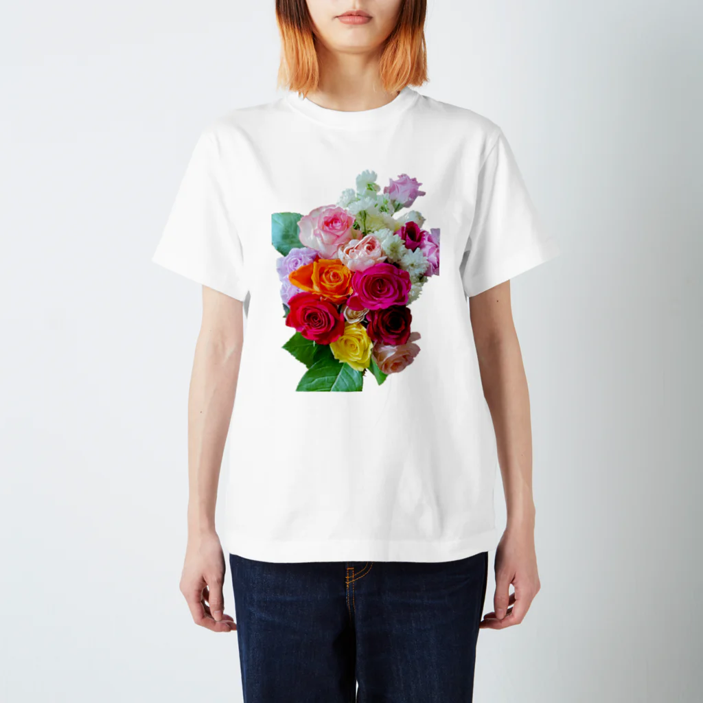 花のある生活のカラフルローズ スタンダードTシャツ