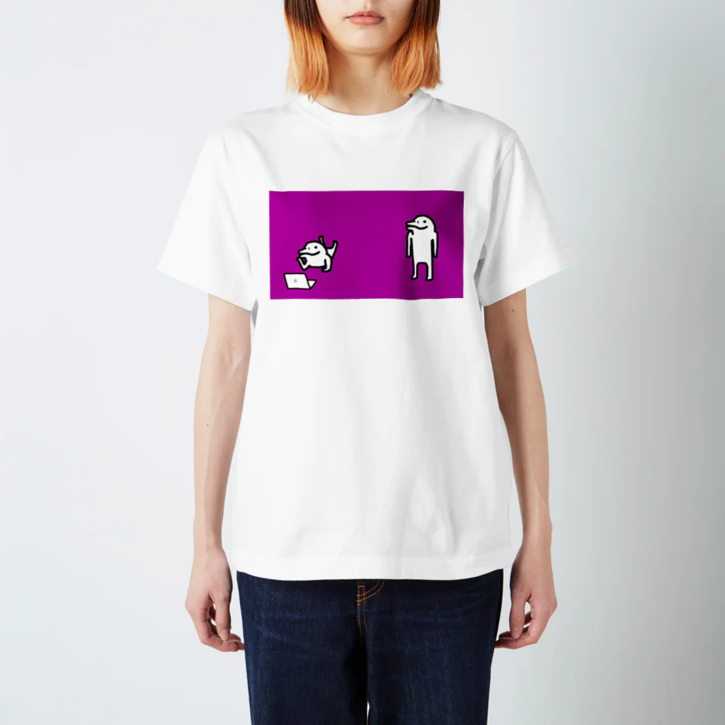 イルカニソゲソの【イルカニソゲソ】行儀の悪い スタンダードTシャツ