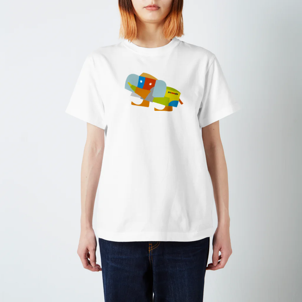 monochromeH2のpuzoozle - elephant - 티셔츠