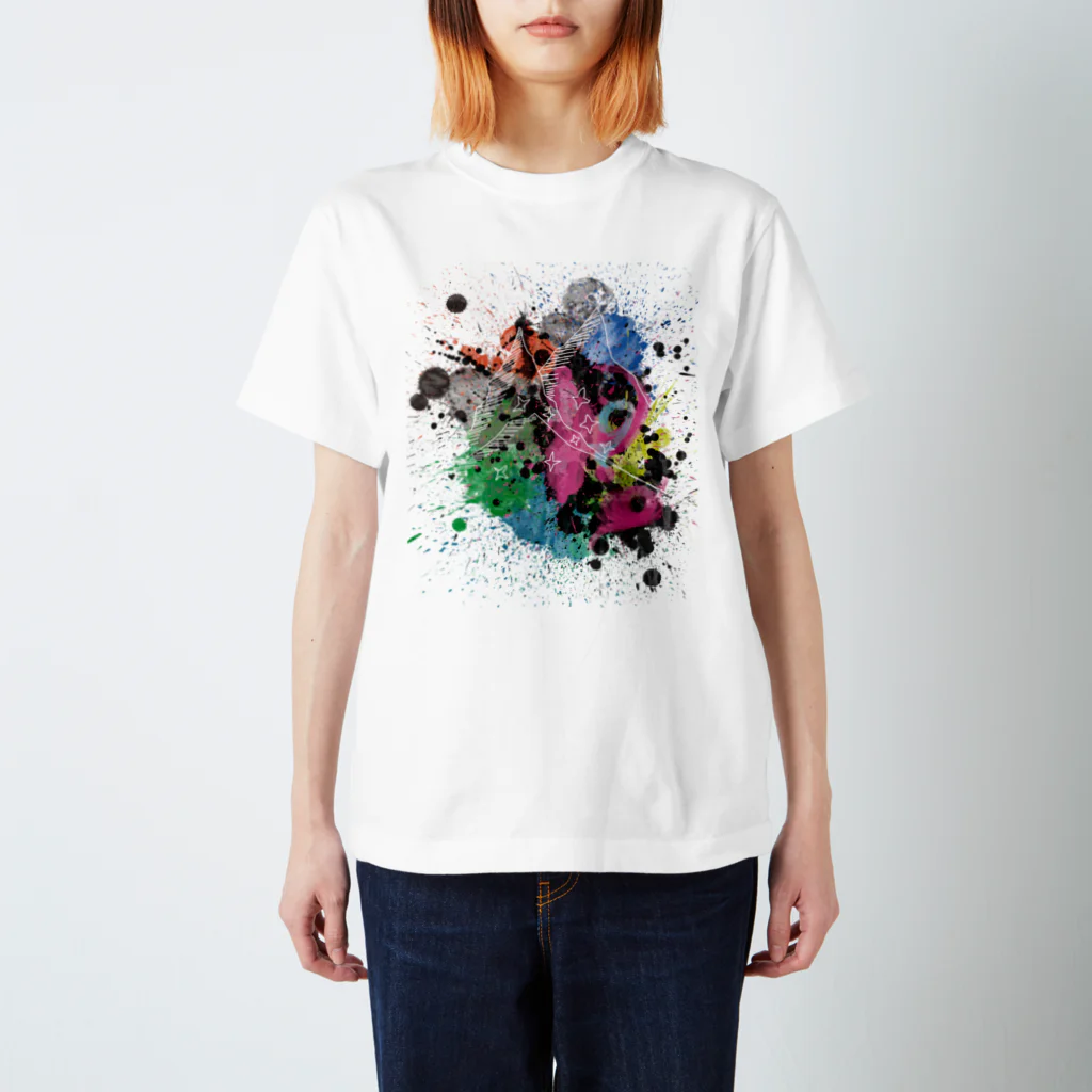 猫鳴きのpainted mnt Regular Fit T-Shirt