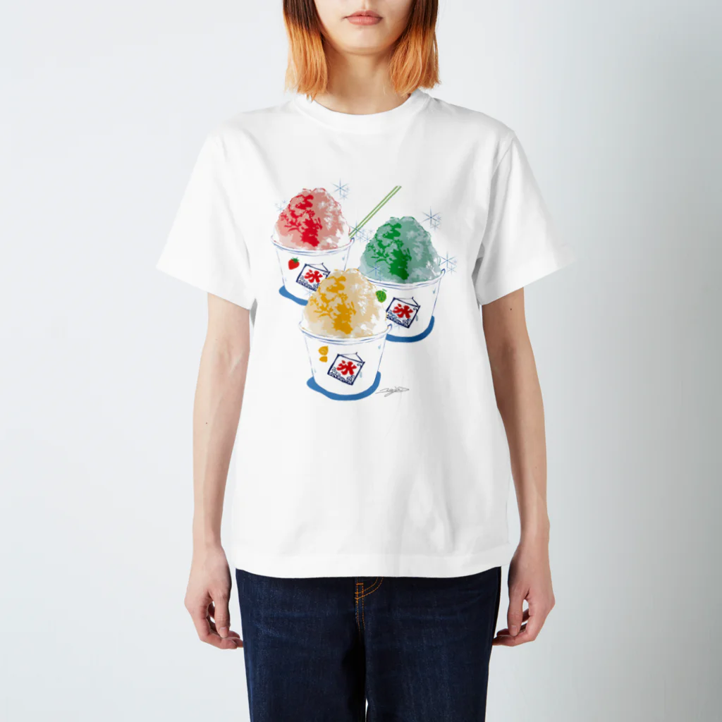 猫鳴きのかき氷３点 Regular Fit T-Shirt