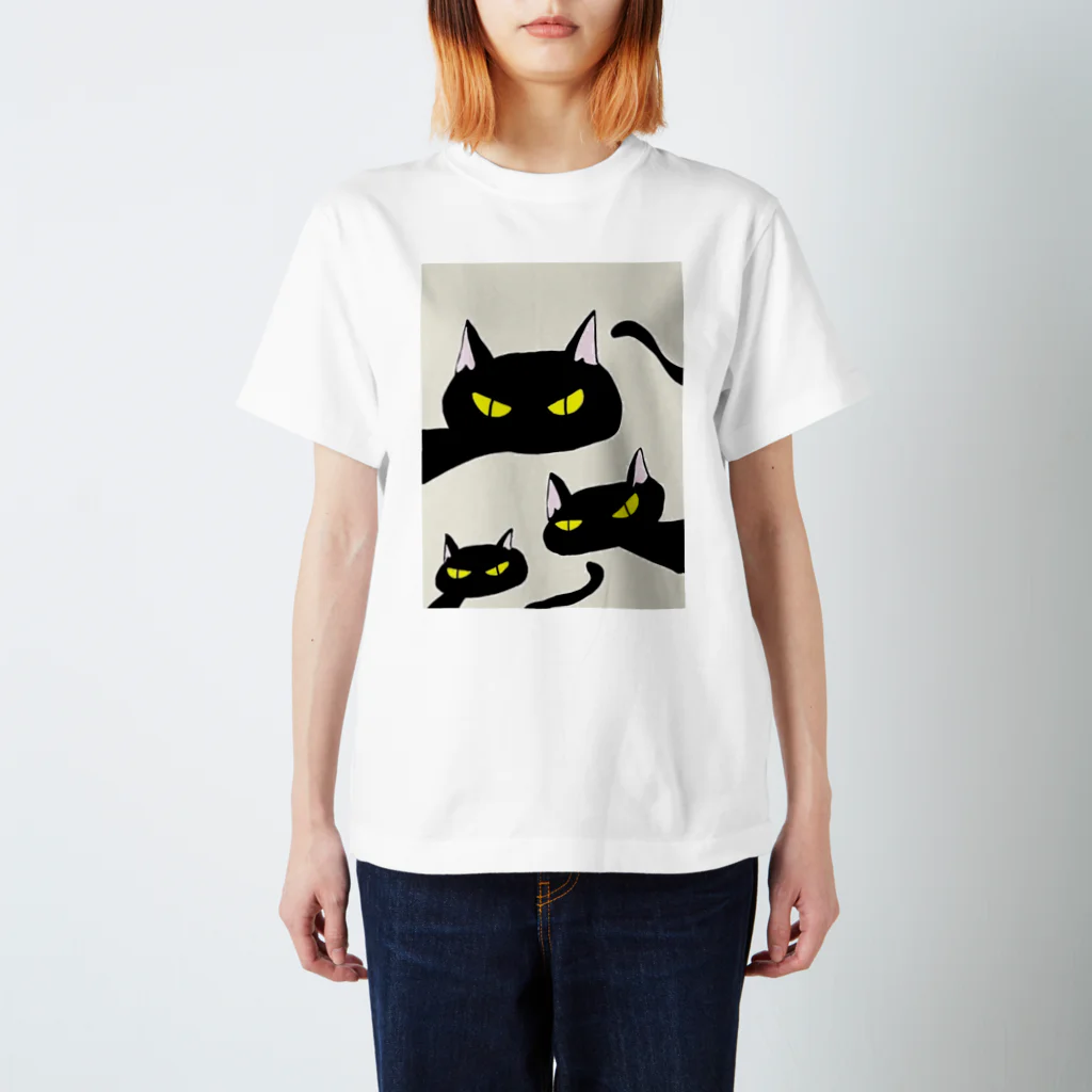 99ZADKIELの目つき悪い黒猫T Regular Fit T-Shirt