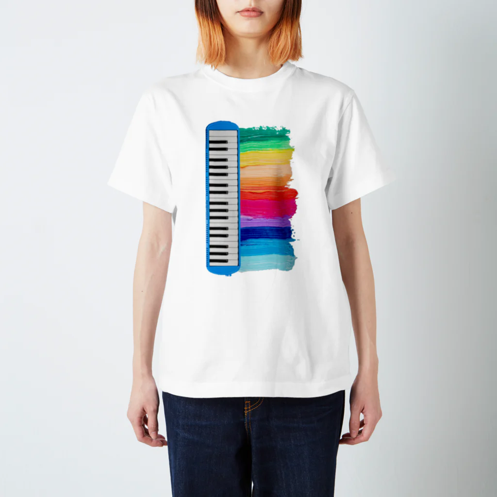 人生やり直しのピアニカレインボー スタンダードTシャツ