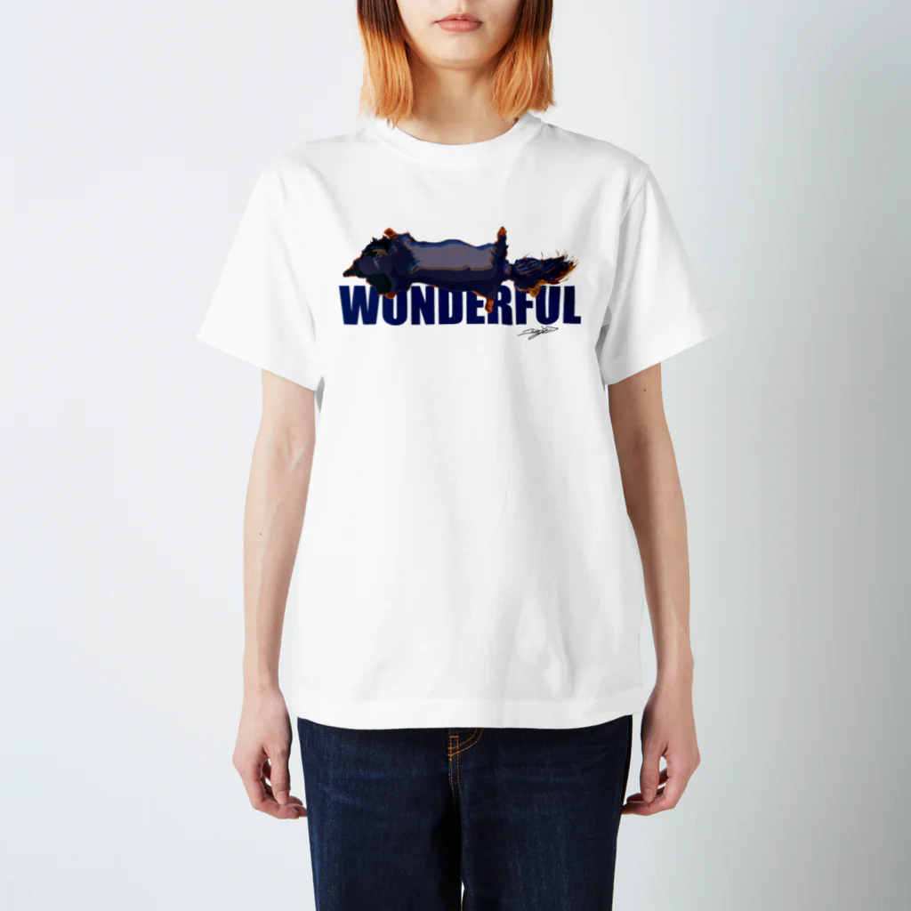 猫鳴きのワンダフルダックス Regular Fit T-Shirt