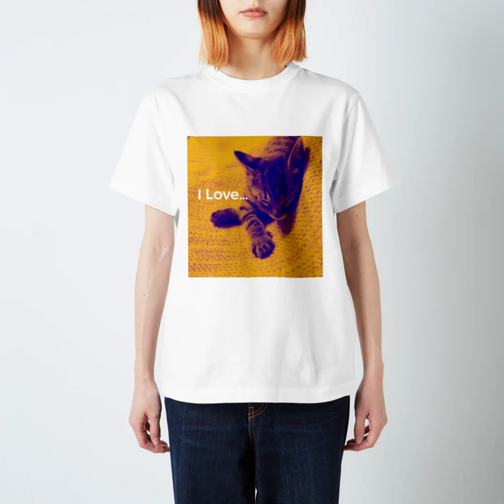 【NAtsuki】のi Love 猫 Regular Fit T-Shirt