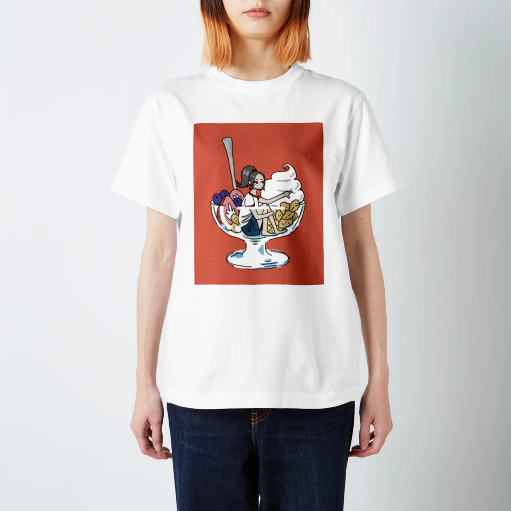 suzuのたべものとおんなのこシリーズ「1.パフェ」 スタンダードTシャツ