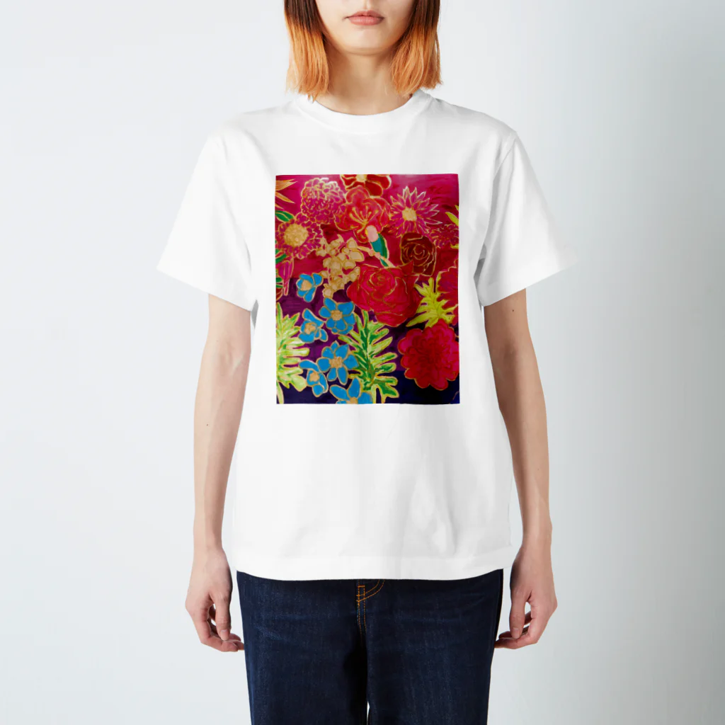 shiho_artのGarden -Red- Regular Fit T-Shirt