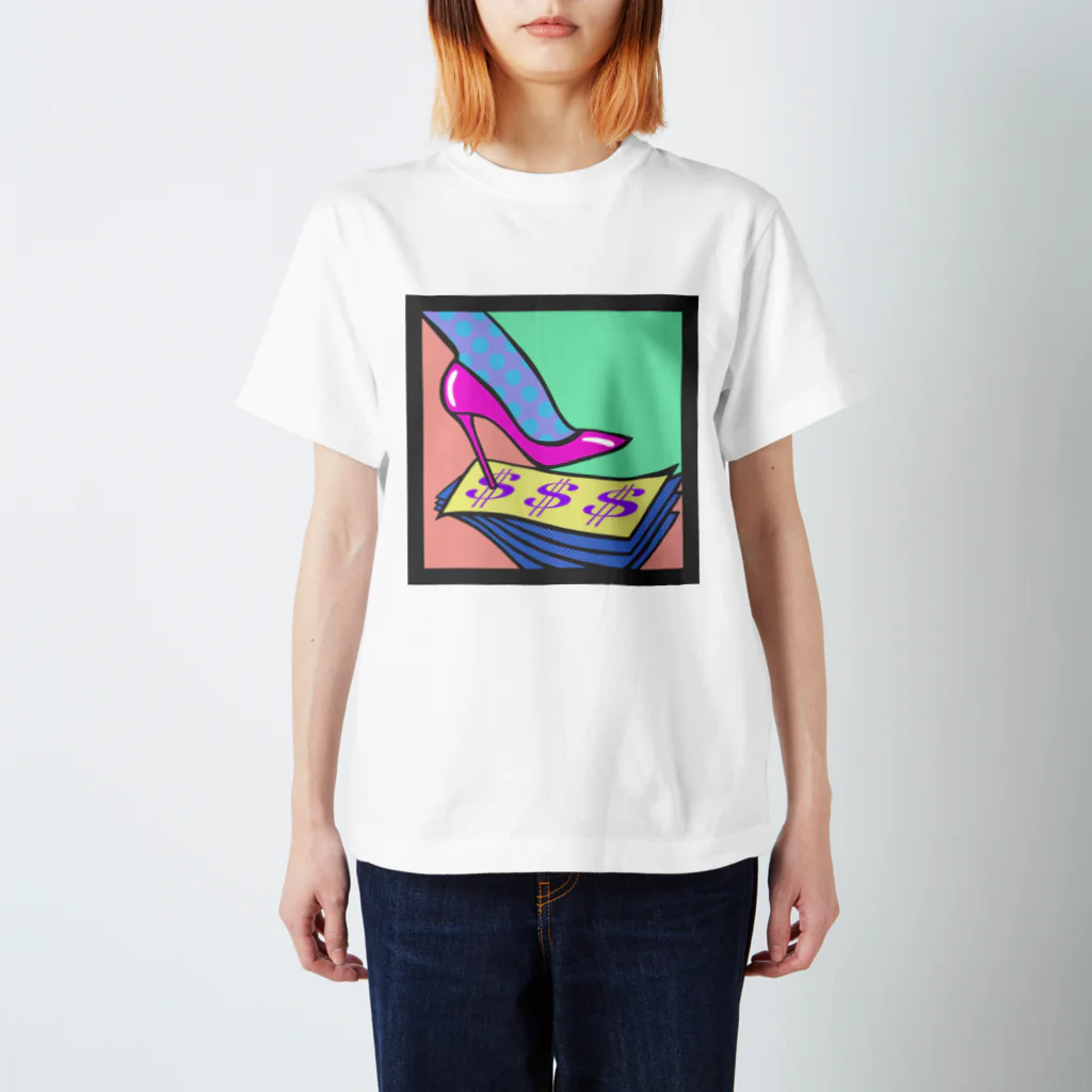 Mieko_KawasakiのMONEY MONEY MONEY / お金とキャリアとハイヒール Regular Fit T-Shirt