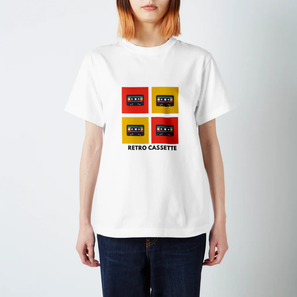 わがせーは＠独学系おっさんwebデザイナーのレトロなカセット スタンダードTシャツ