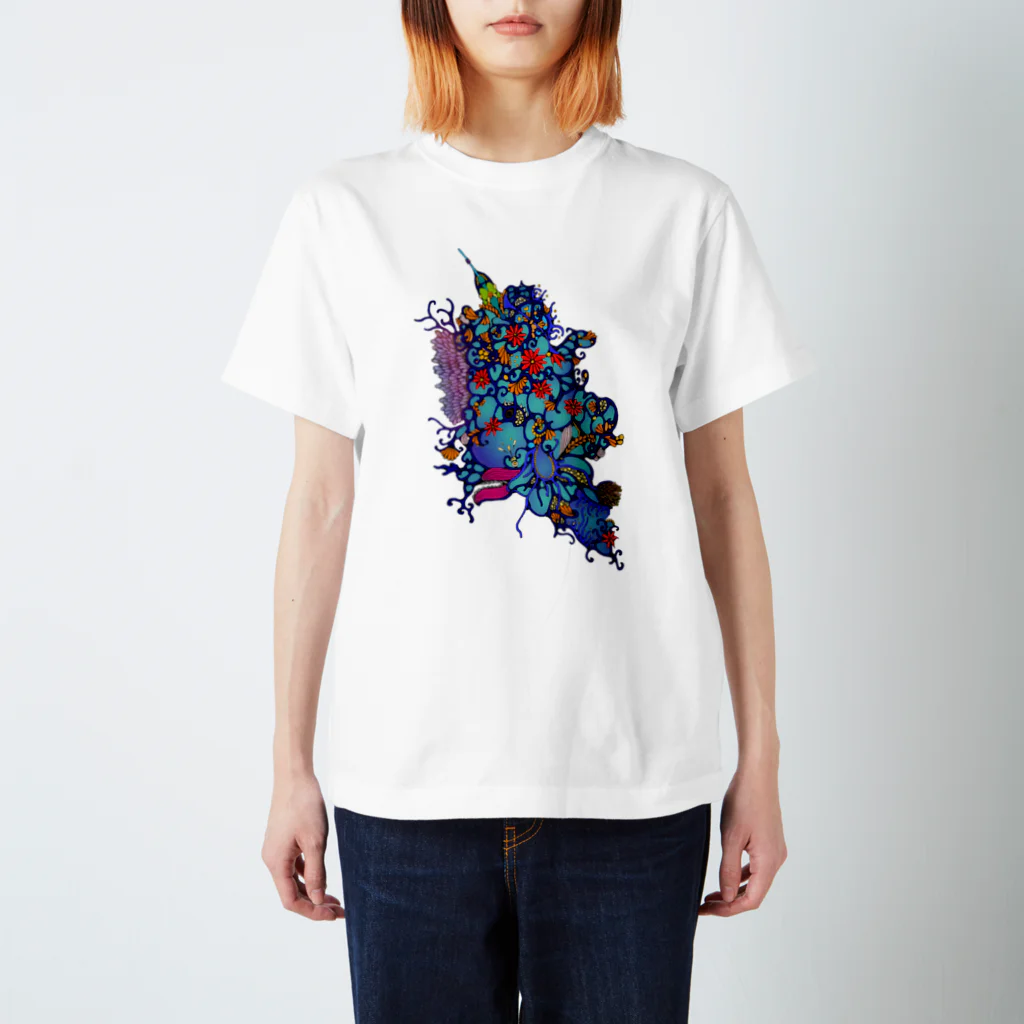 アトリエ葱の赤花のギョギョ スタンダードTシャツ