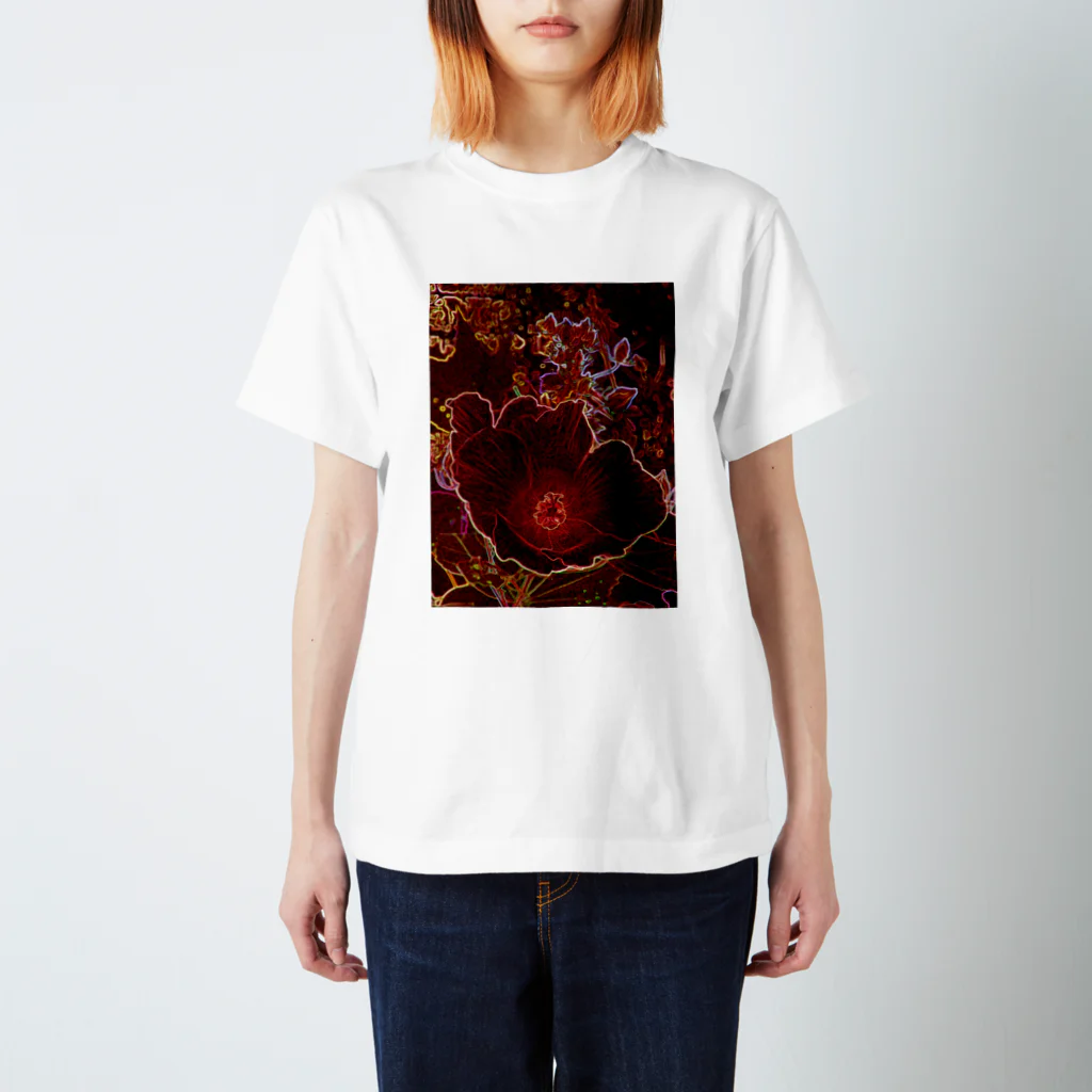 hiroki-naraの芙蓉 DATA_P_154　Confederate Rose ハスの花の古名 スタンダードTシャツ