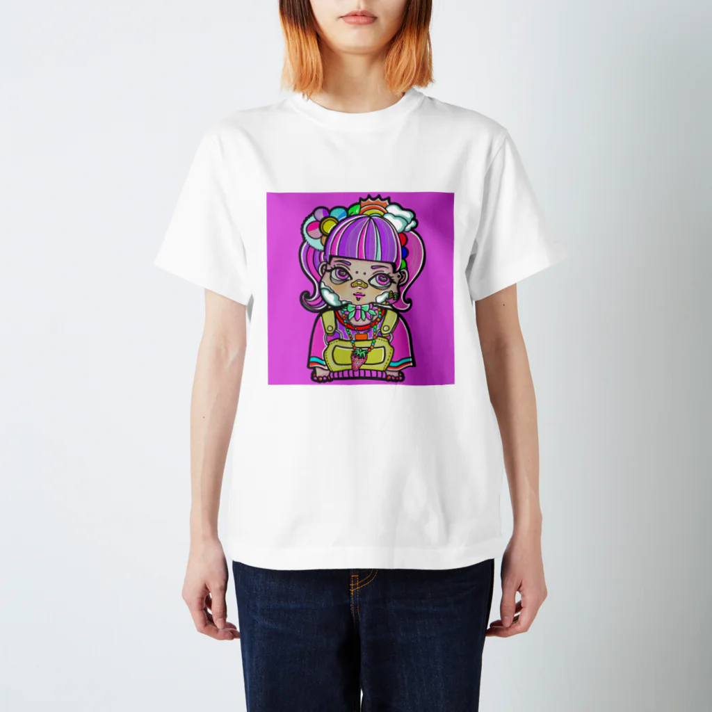 🐼🌈🌈いちみととう💜💙💚💛のピンクデコラちゃん スタンダードTシャツ