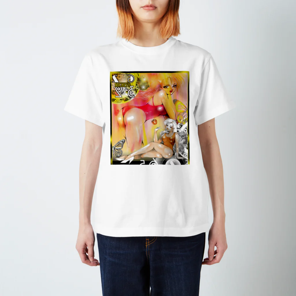 ダーティ・松本「エロ魂！」の美蝶　赤いレオタード Regular Fit T-Shirt