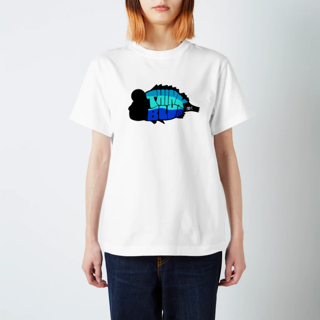 snaggedgorillaのthink blue スタンダードTシャツ