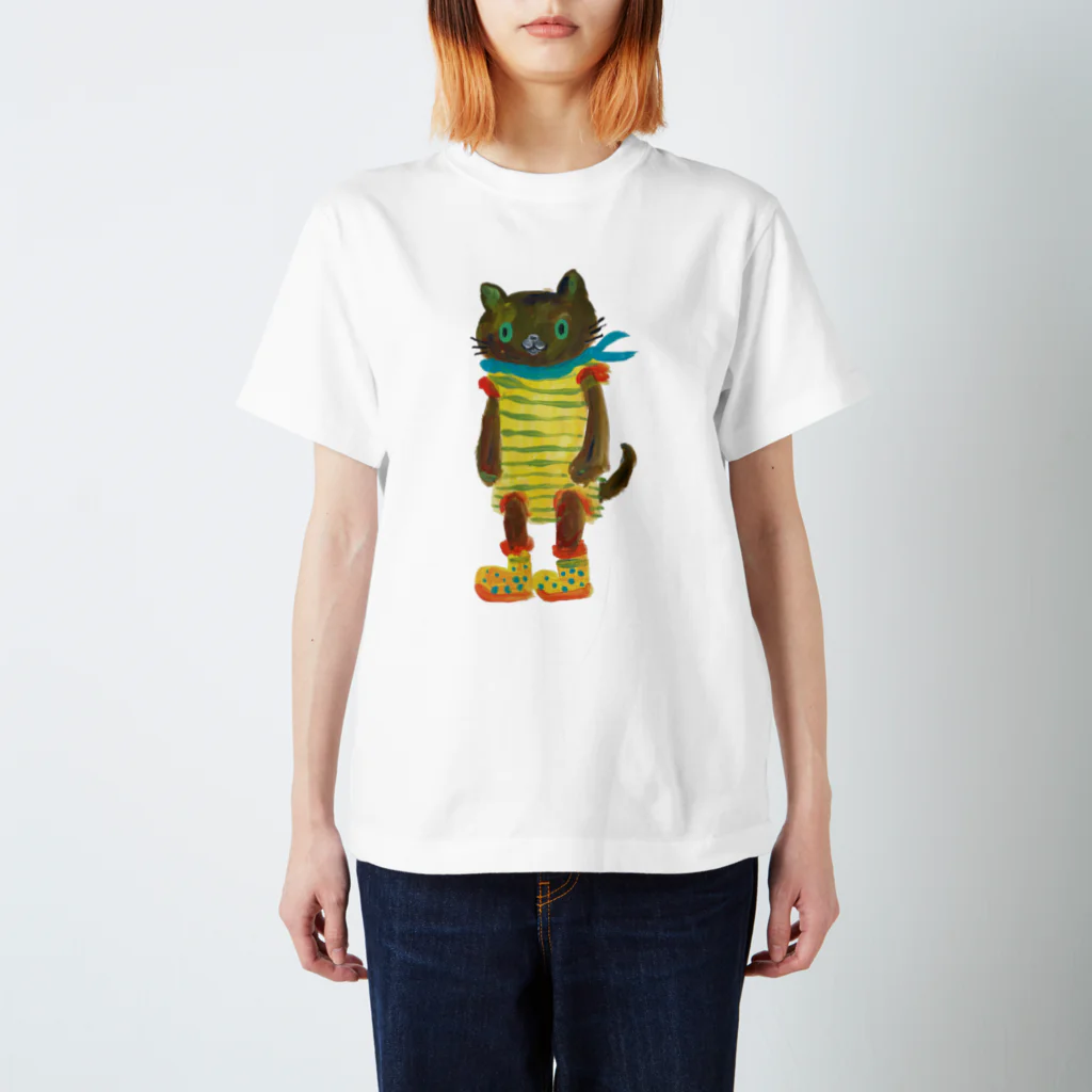 COULEUR PECOE（クルールペコ）のねこびとさん（チョコ） スタンダードTシャツ