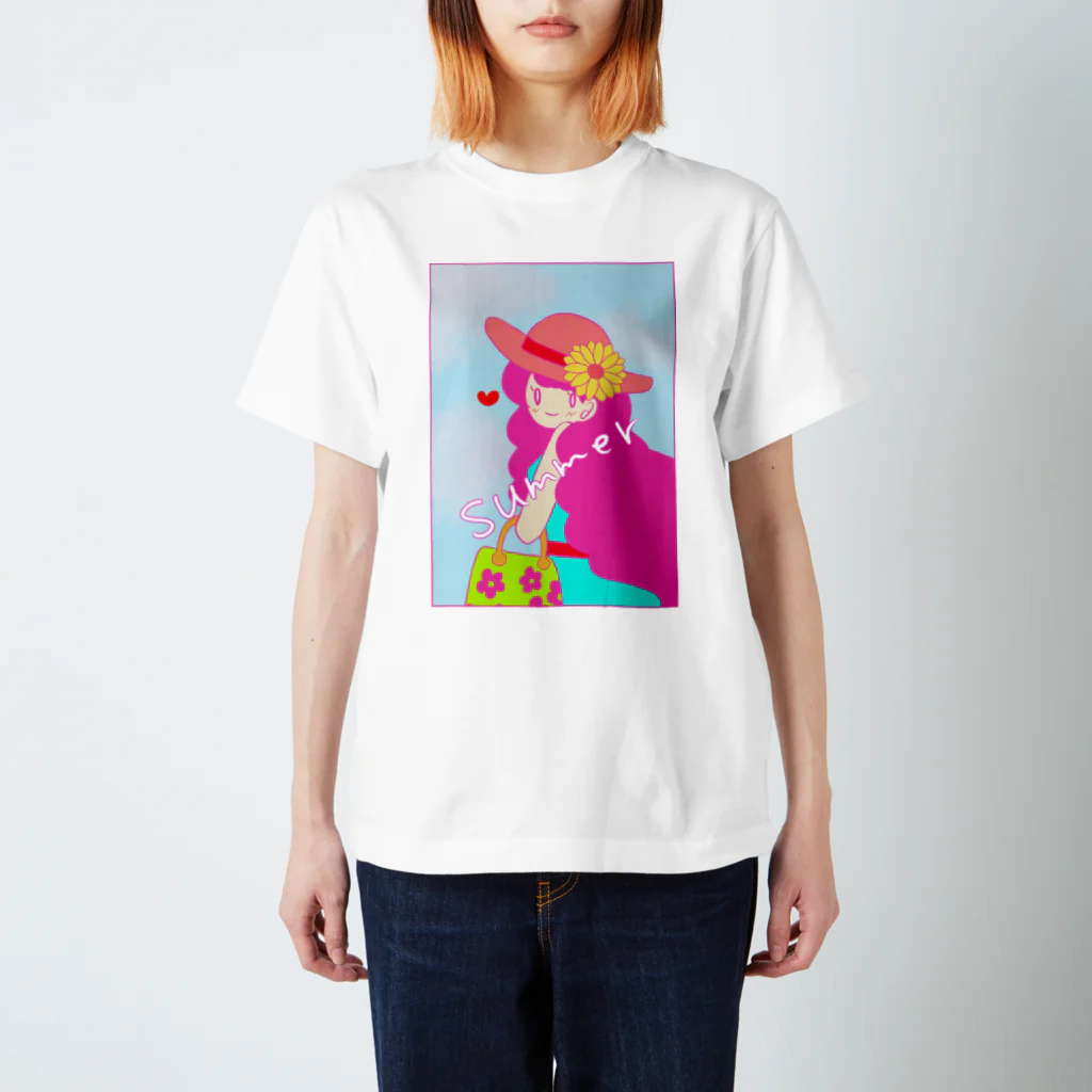 ヒロミンゴフラミンゴの夏の女の子 Regular Fit T-Shirt