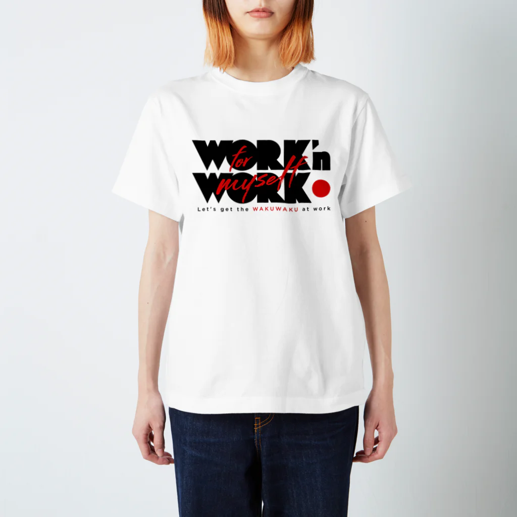 わくわく研究所のWORKnWORK Tシャツ WHITE Regular Fit T-Shirt