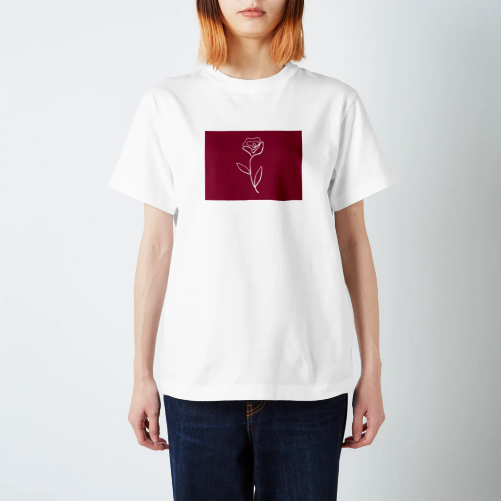 Lazyの1本のバラ Regular Fit T-Shirt