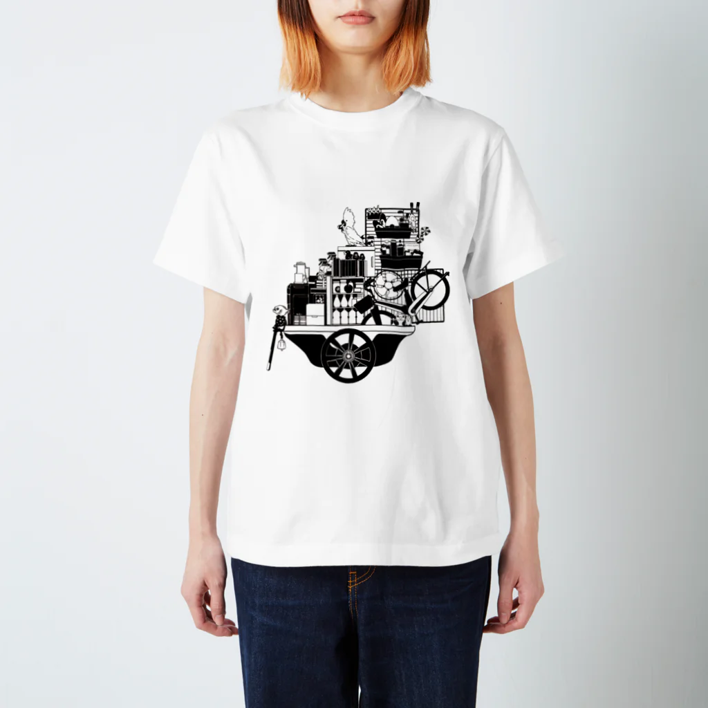 ろう飼い主のモノクロ荷車２ Regular Fit T-Shirt