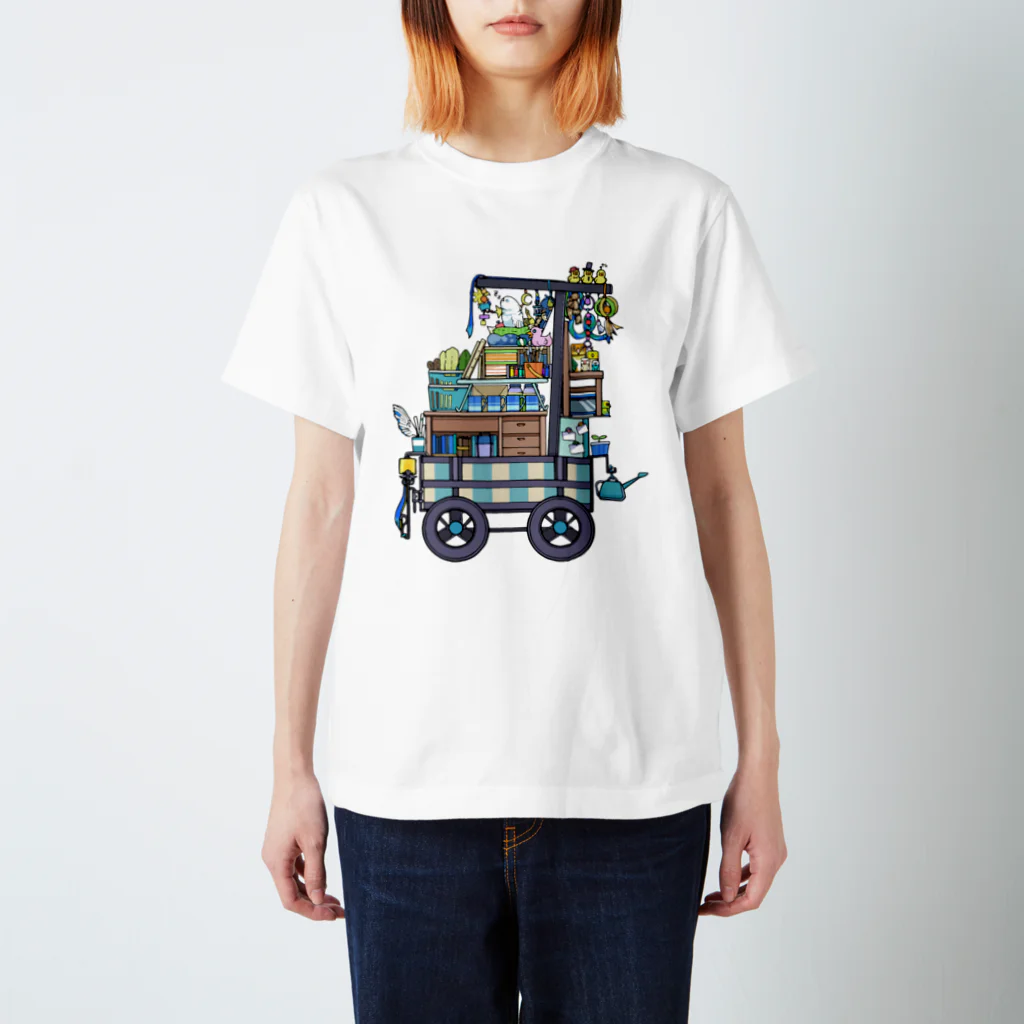 ろう飼い主のカラー荷車１ スタンダードTシャツ