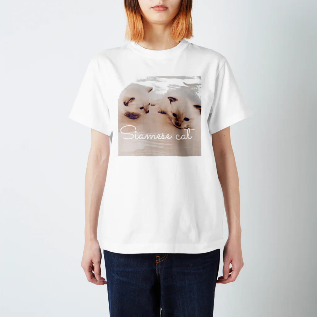 Siamese cat シャムのSiamese cat シャム猫 Regular Fit T-Shirt