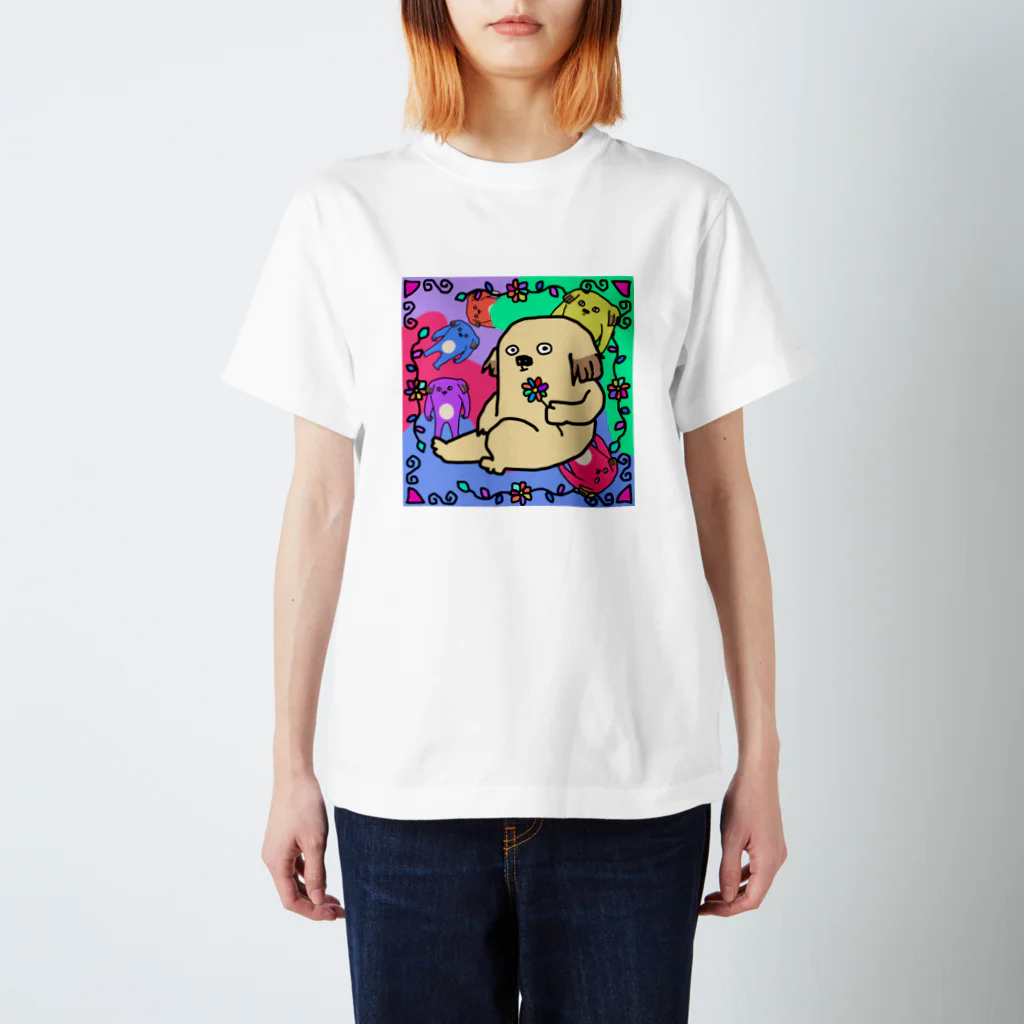 おちむーのカラフル シーズ犬 スタンダードTシャツ