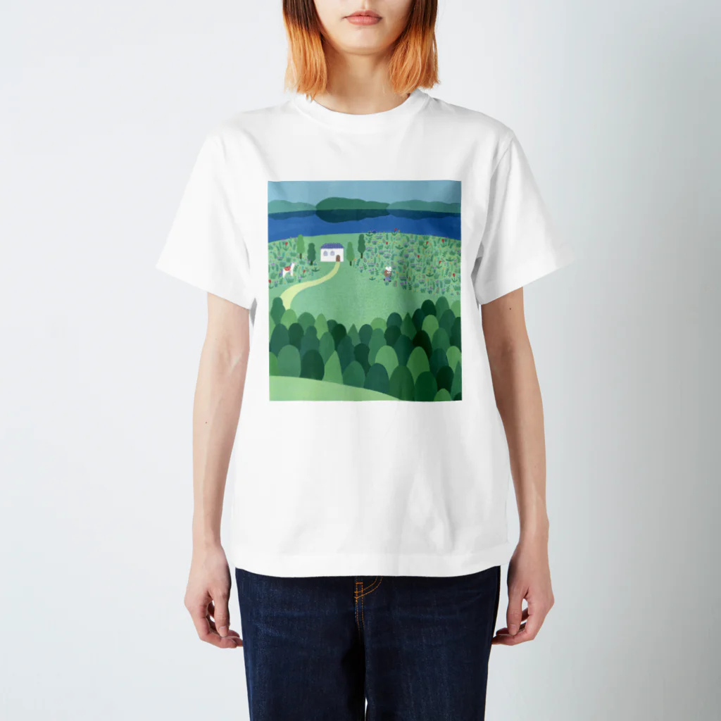 かわべしおん | イラストレーターのネズミくん旅にでる スタンダードTシャツ