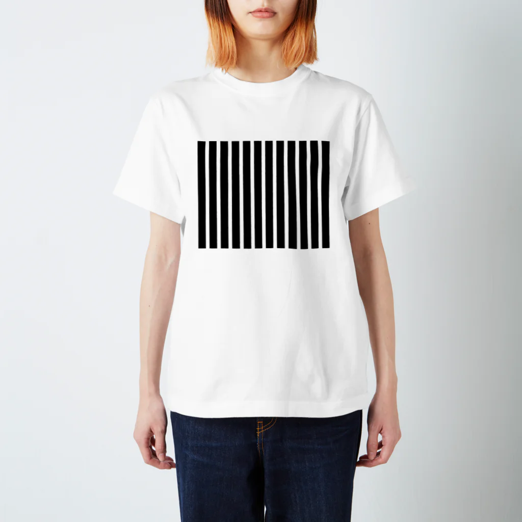 many many stripes.のストライプ1　黒 スタンダードTシャツ