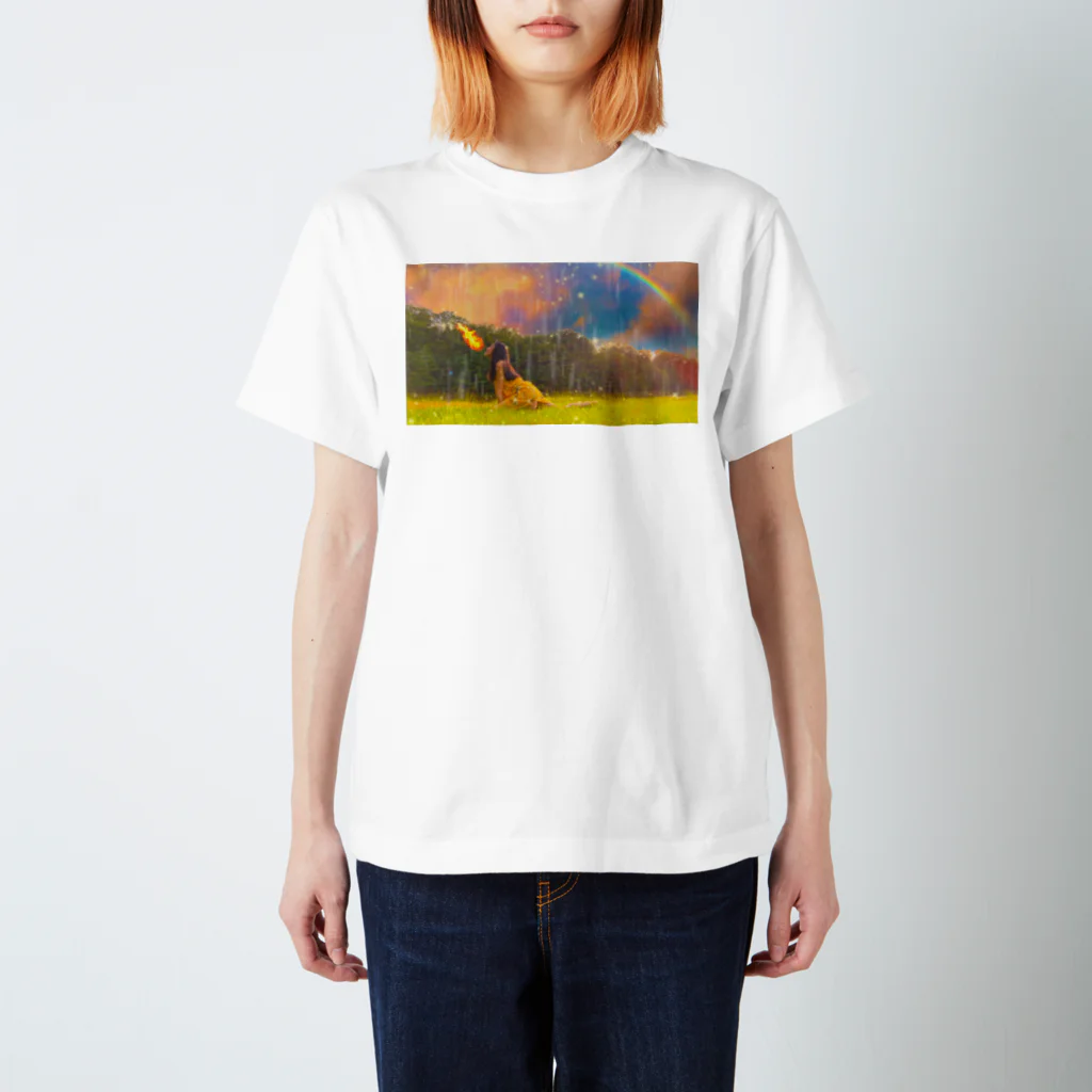 KIYOKA88WONDERLANDのLION WOMAN GAO　覚醒（横） スタンダードTシャツ