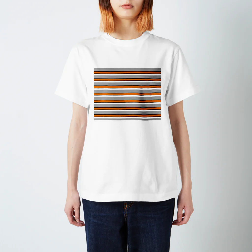 many many stripes.のマルチボーダー　グレー Regular Fit T-Shirt