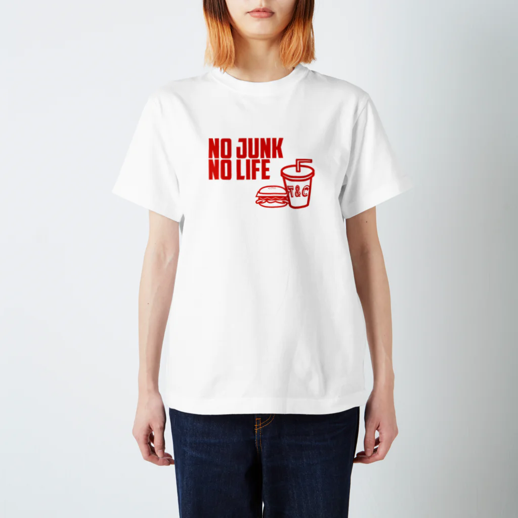 tw_and_cherryのNO JUNK NO LIFE  Regular Fit T-Shirt