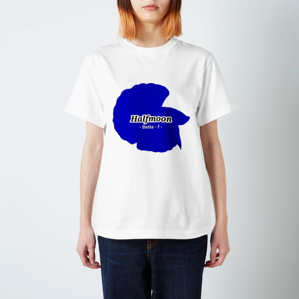 ☆ららくらら☆のHalfmoon Betta①Mediumblue スタンダードTシャツ