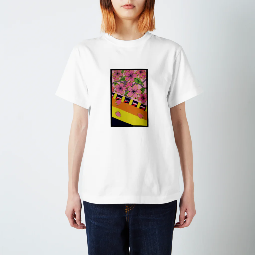 SACHI GRAPHIC ARTSの花札　桜に幕 Regular Fit T-Shirt