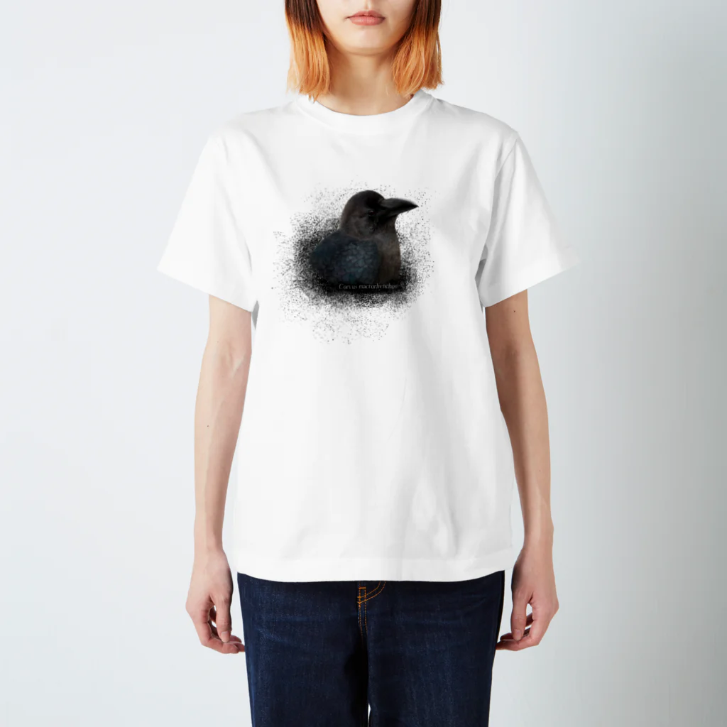 野鳥生活のハシブトガラス幼鳥（★寄付） スタンダードTシャツ