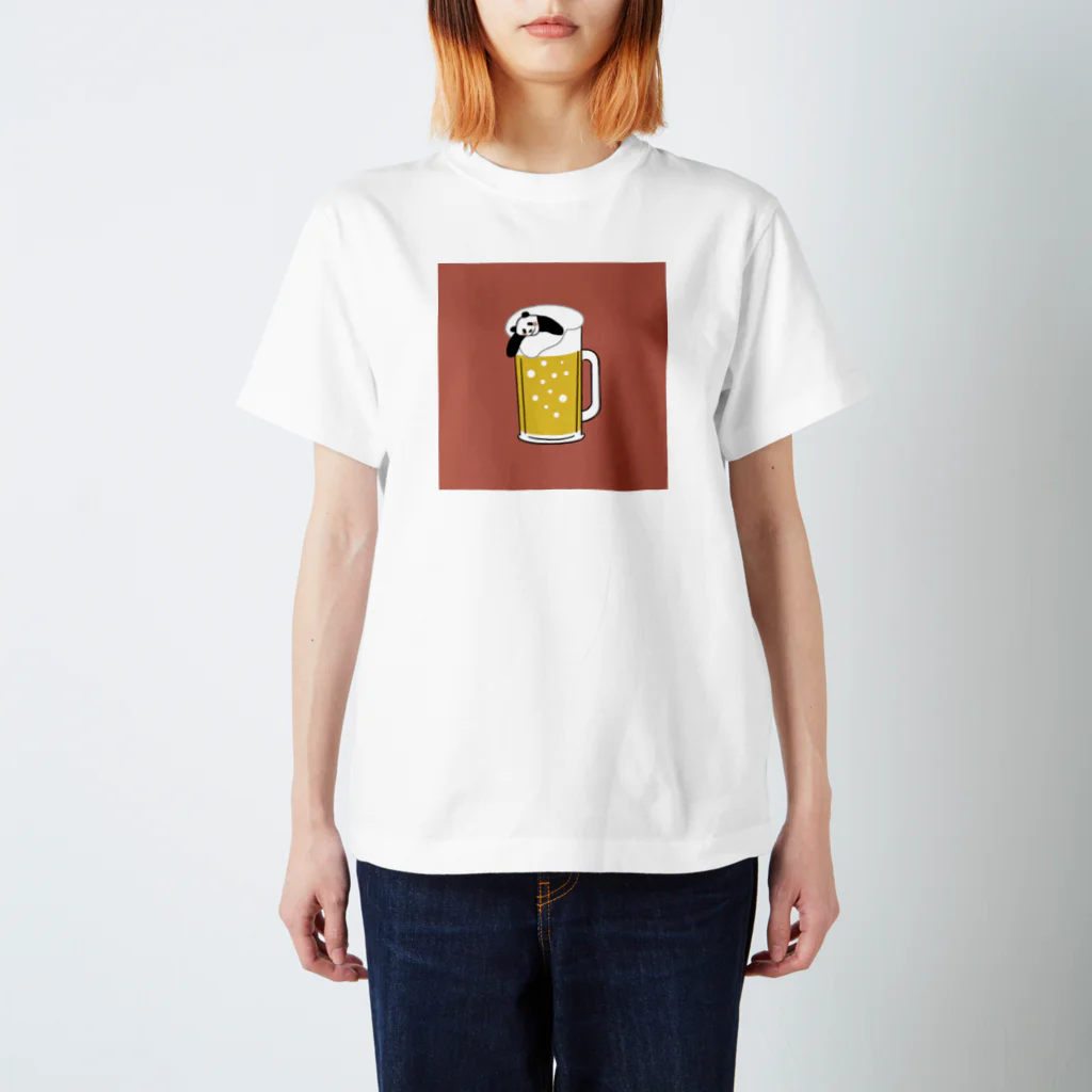 Rossi Stockの酔いどれパンダ♪ （ピンク） スタンダードTシャツ