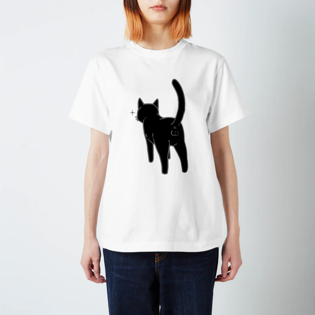 Riotoのねこけつω（黒猫） Regular Fit T-Shirt
