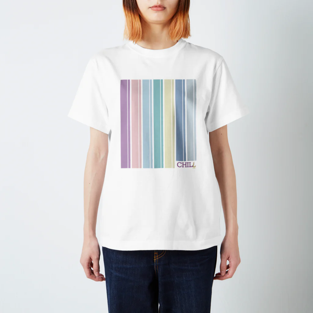 CHILL etc.の甘めのパステルストライプTシャツ Regular Fit T-Shirt