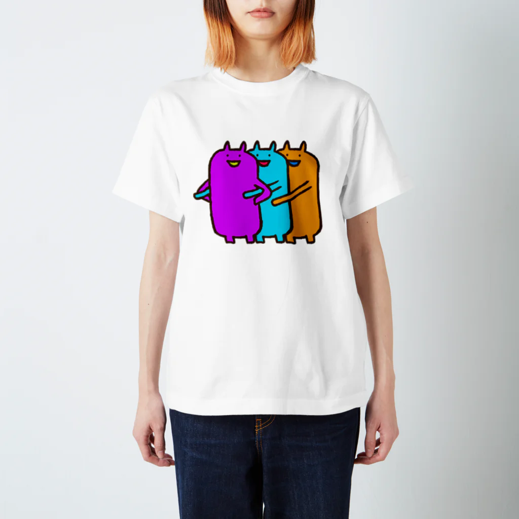 もろりZの3連もろりねこ スタンダードTシャツ