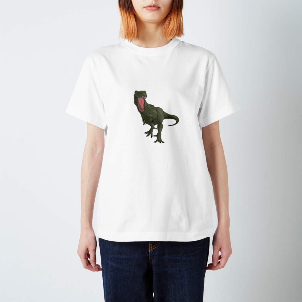 馬小屋のティラノサウルス　グリーン Regular Fit T-Shirt