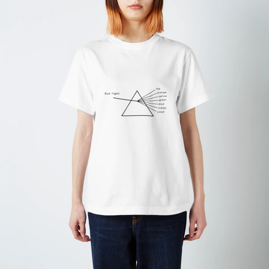 vi0latteのモノクロなプリズム(黒線) スタンダードTシャツ
