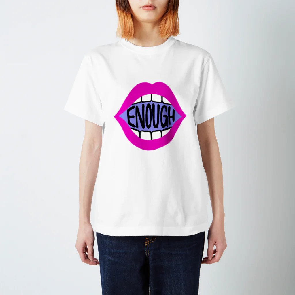 Mieko_KawasakiのENOUGH IS ENOUGH! MOUTH PINK スタンダードTシャツ