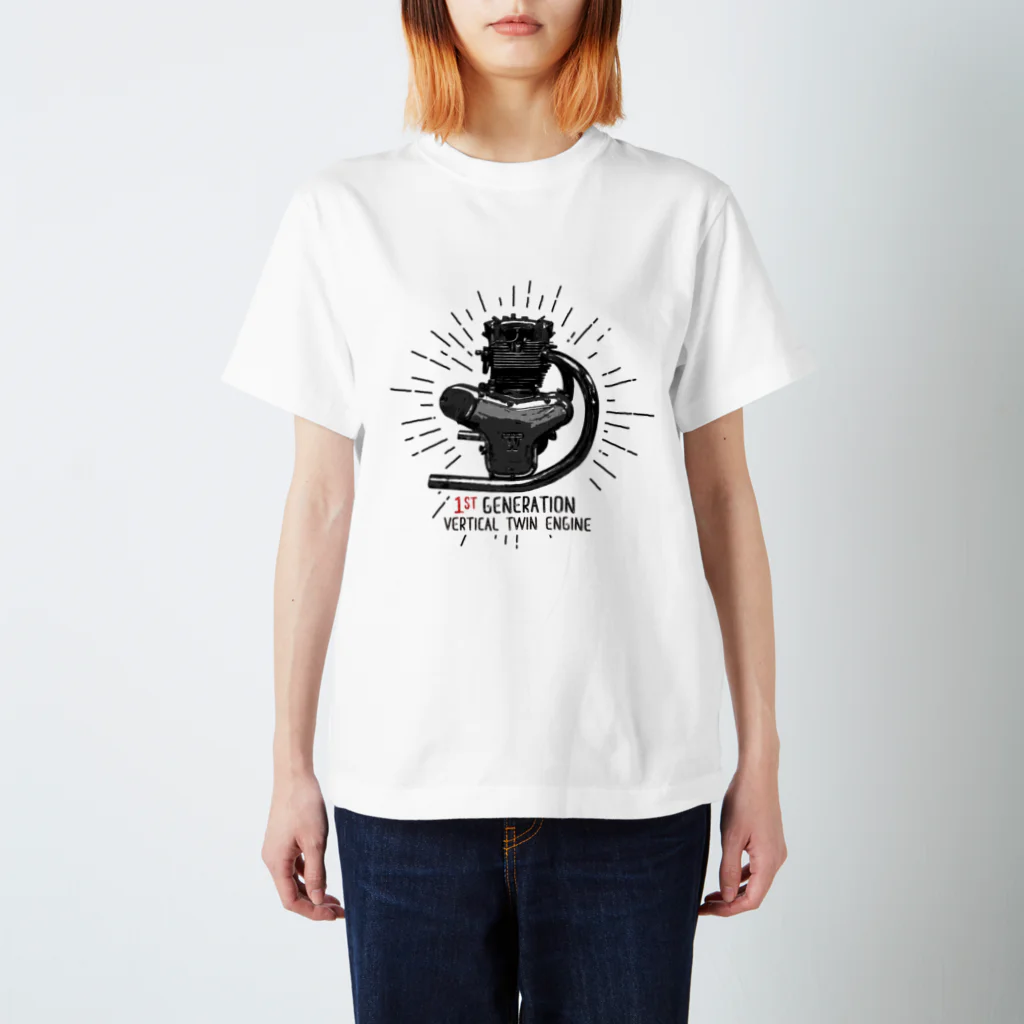 Too fool campers Shop!のW1 ENGINE01(黒文字) Regular Fit T-Shirt