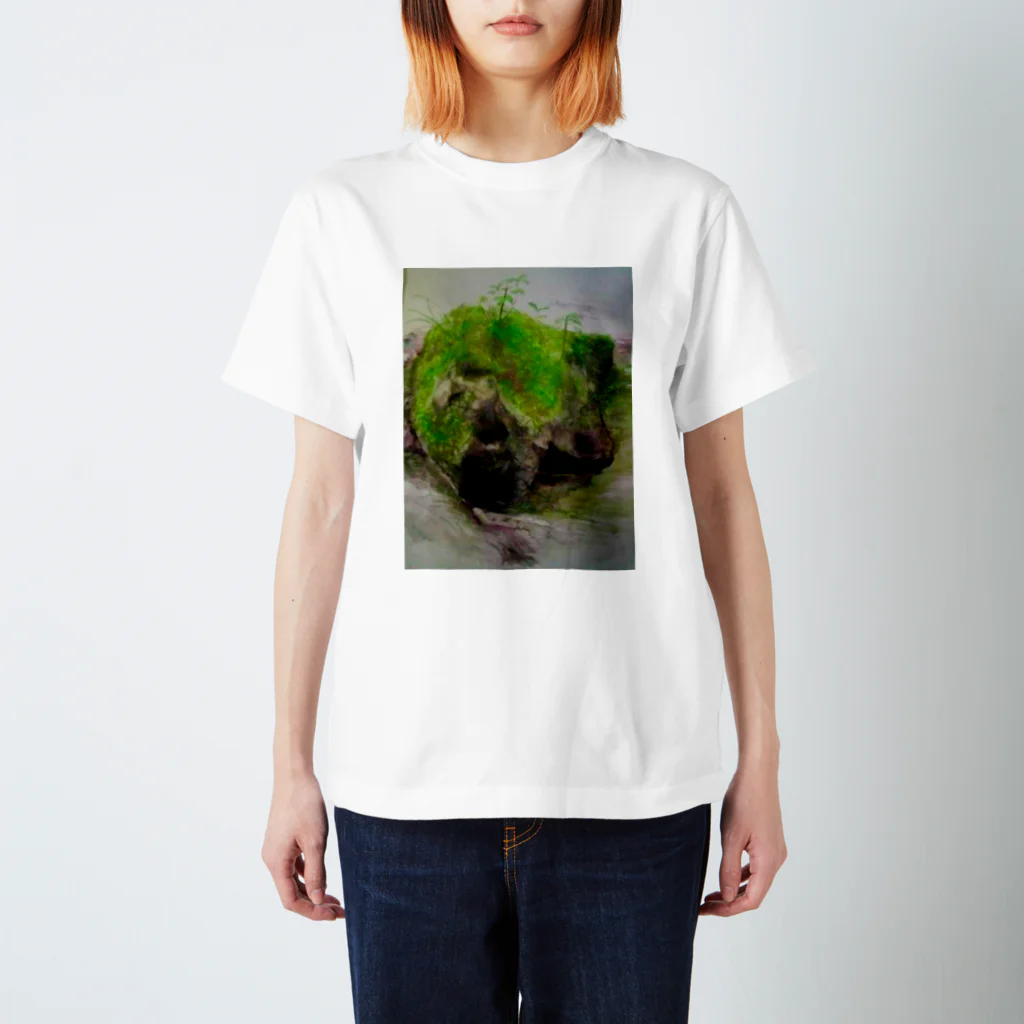 絵描きの和紗の苔むした岩 スタンダードTシャツ