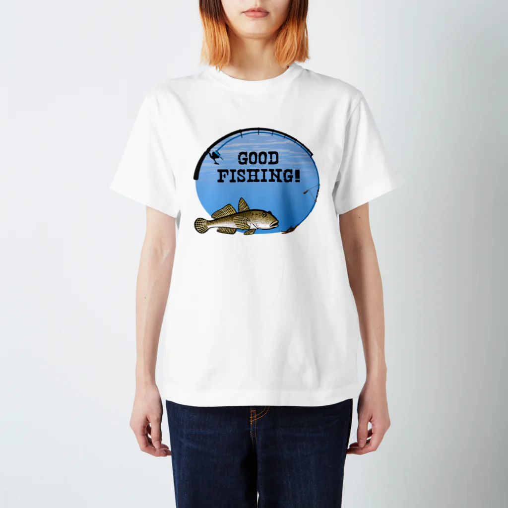 猫と釣り人のマハゼ_1_C Regular Fit T-Shirt