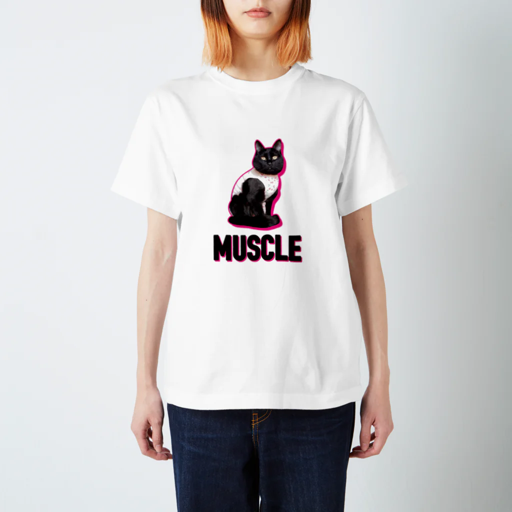 保護猫支援ショップ・パール女将のお宿のマッスルニャンコ Regular Fit T-Shirt