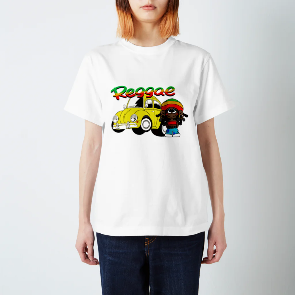 mi-na-mi-no-kazeのレゲエ・ボーイと車 スタンダードTシャツ