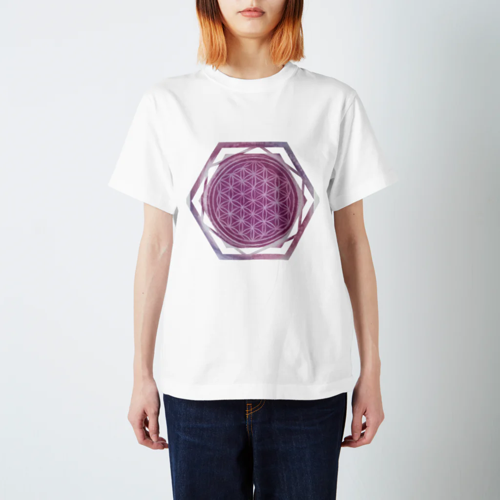 nami0052の紫のフラワーオブライフ Regular Fit T-Shirt