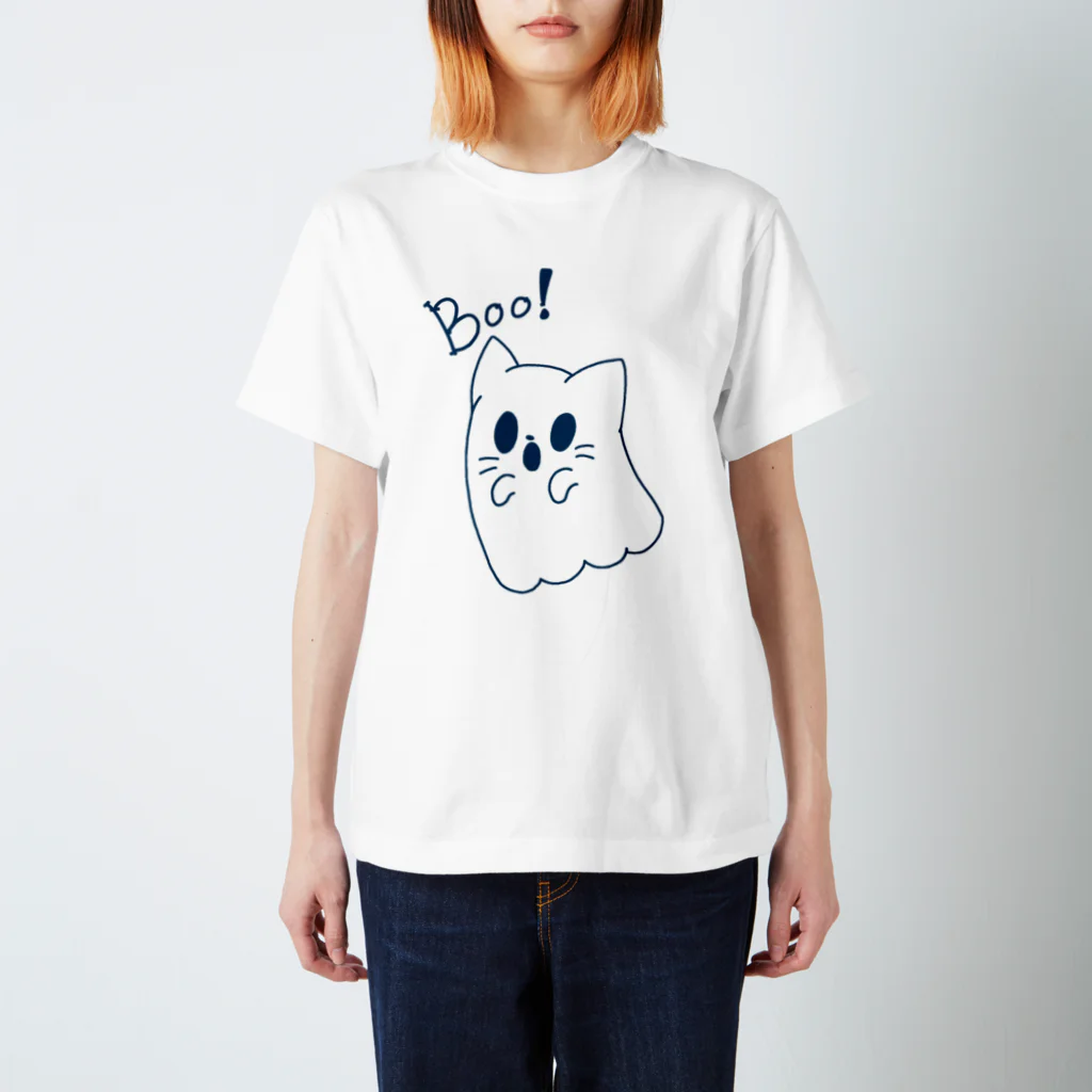 MomoSumomoのおばけねこ スタンダードTシャツ